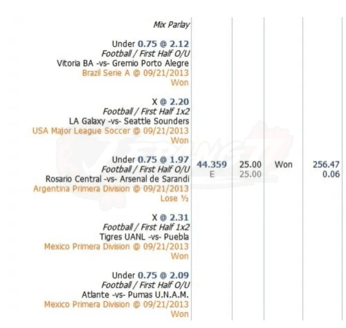cara menghitung mix parlay kalah setengah
